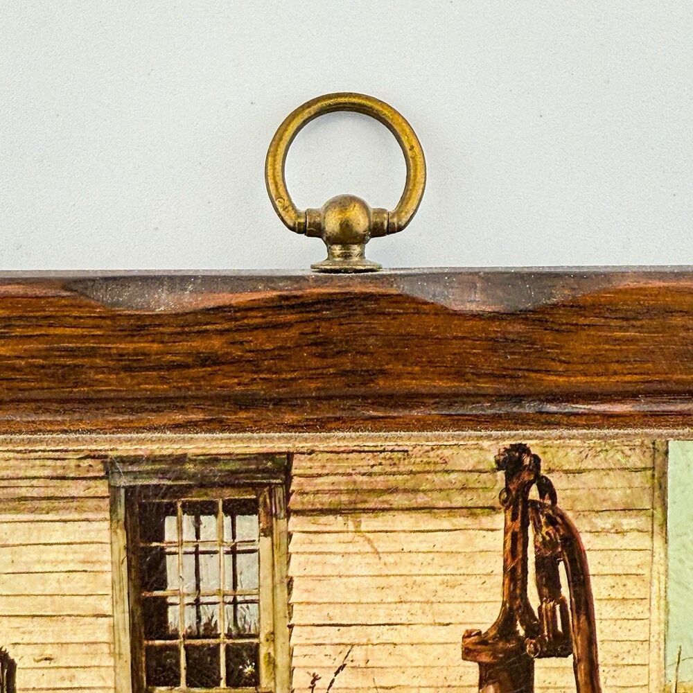 Vintage Rustic Barn Print Daisy Flowers – Wooden Frame Farmhouse MCM Decor - Picture 7 of 11